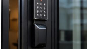 Lettore badge e tastiera controllo accessi