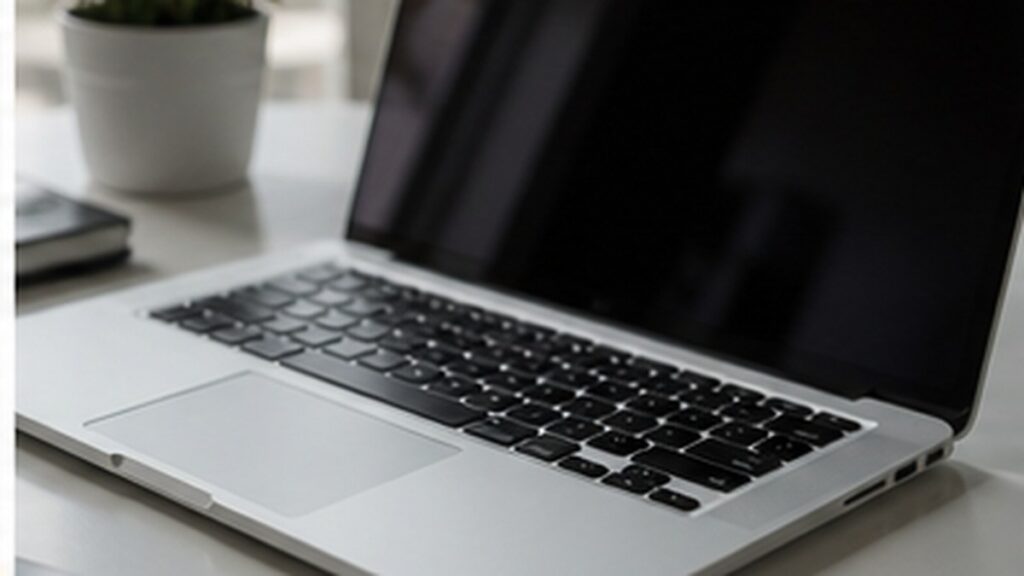 Manutenzione MacBook su banco tecnico