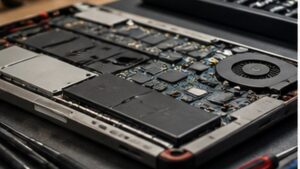 Riparazione computer su banco tecnico