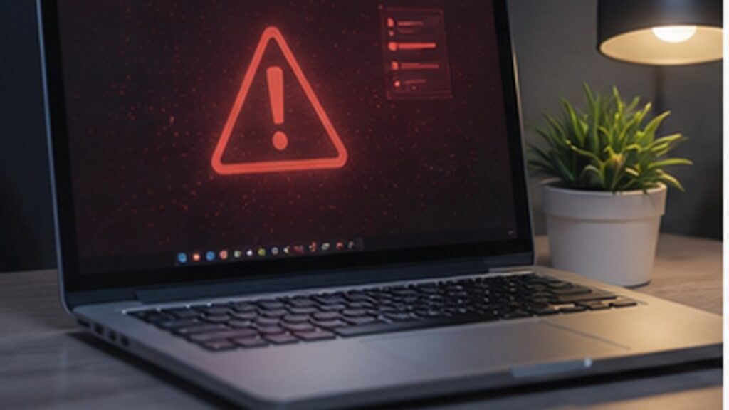 Computer con problema di sicurezza informatica